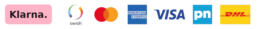 Betala med Klarna, Swish, Mastercard, American Express eller Visa – leverans med PostNord och DHL