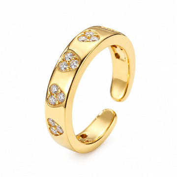 Amore ring i guld med hjärtan