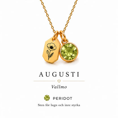 Bloom för Augusti, vallmo och peridot
