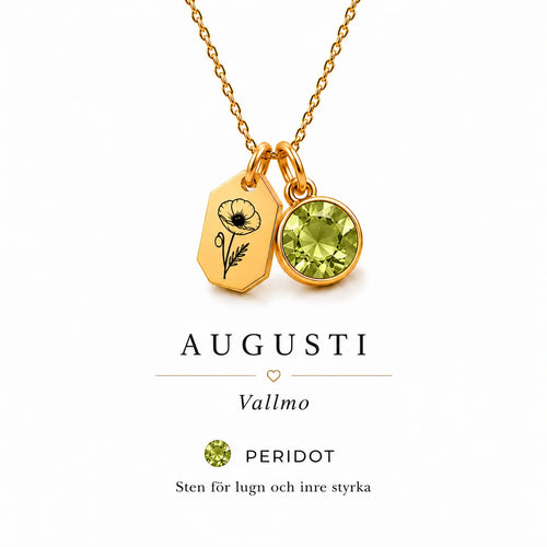 Augusti: Vallmo och peridot