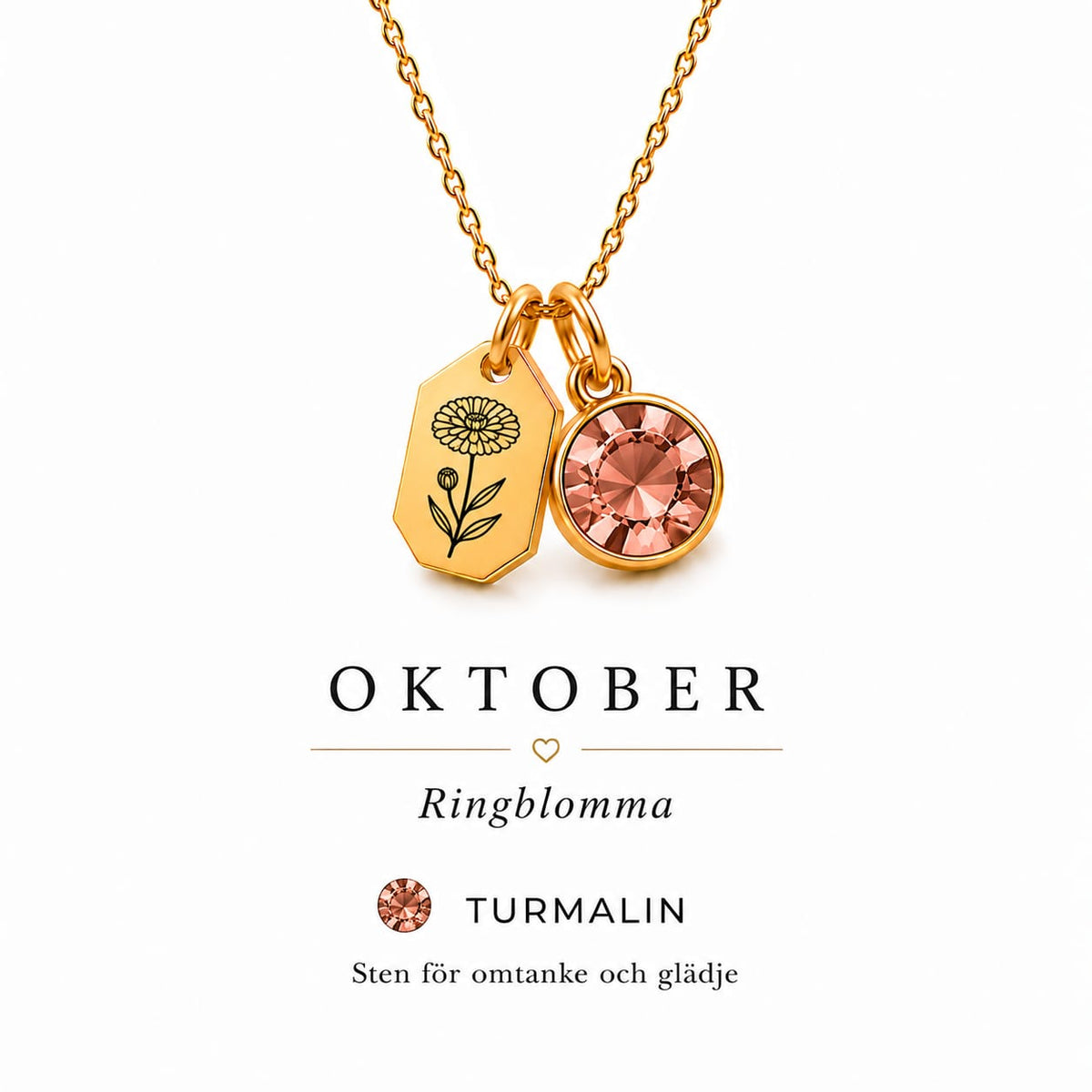 Bloom för Oktober, ringblomma och turmalin