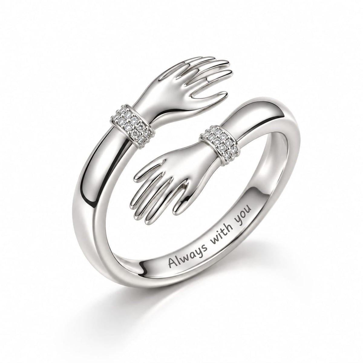 Kram-ringen i silver med stenar