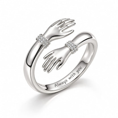 Kram-ringen i silver med stenar